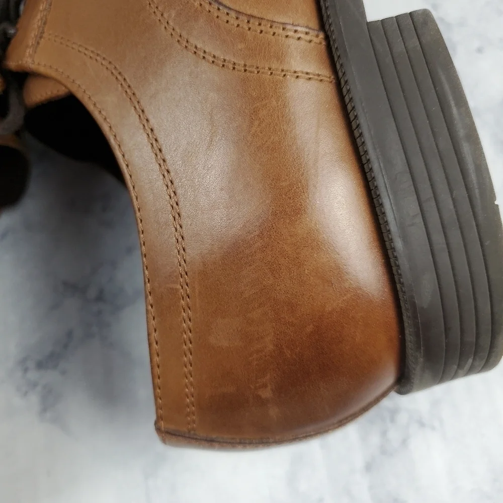 Cole Haan 11.5 M Dustin Ca Ox II oxford Dress Shoes C24042 Tan Leather Lace‎ up
